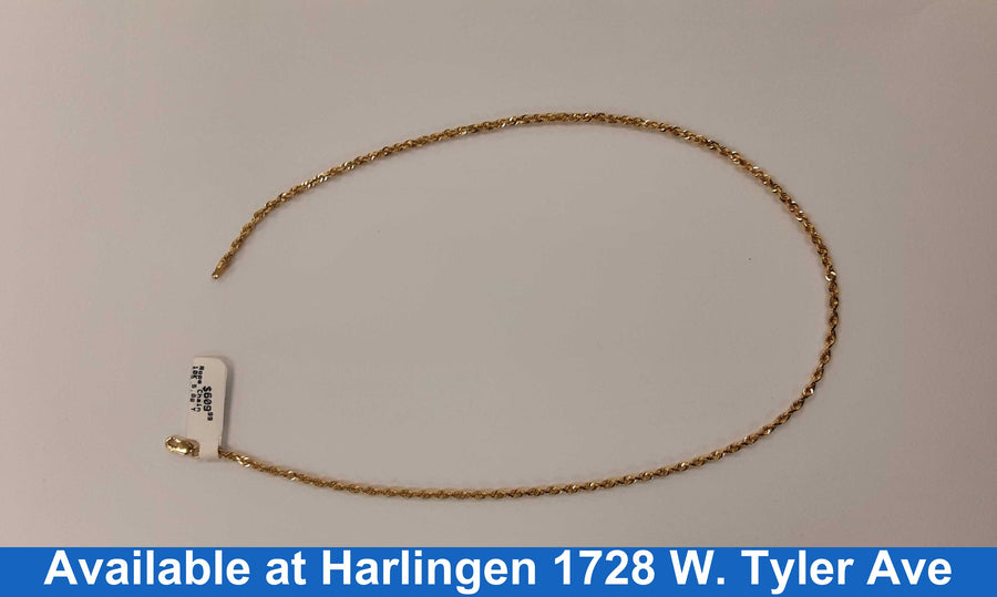 Rope Chain - Yellow Gold 10k (.417) 5.8 grams 14 inch