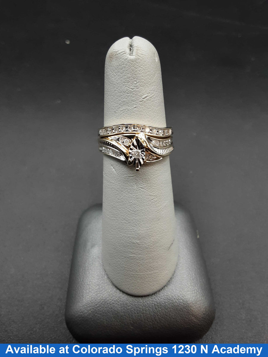 Ring - Wedding Set - Yellow Gold 10k (.417) 3.7 grams Size 9