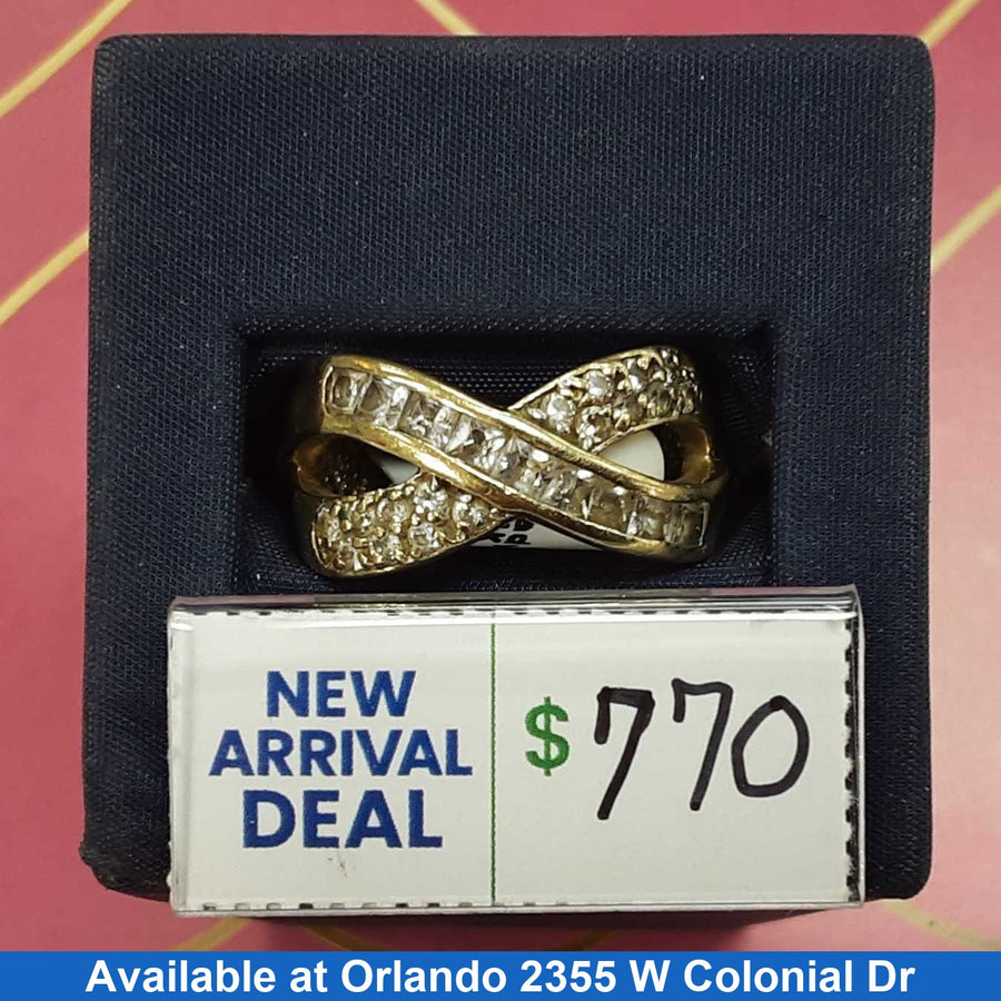 Women's Ring - Yellow Gold 14k (.585) 5.4 grams Size 7.5