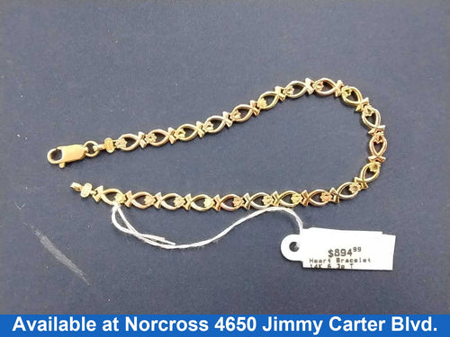 Bracelet - Tricolor Gold 14k (.585) 6.3 grams 7 inch