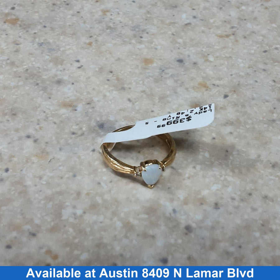 Women's Ring - Solitaire - Yellow Gold 14k (.585) 2.4 grams Size 6.5