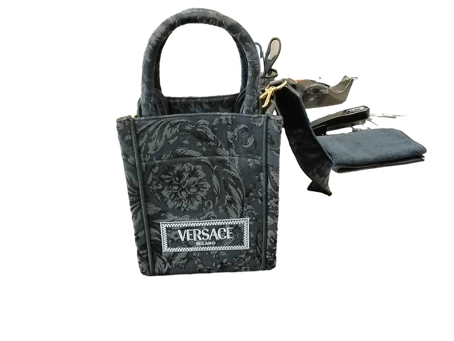 Versace Jacquard Mini Tote Blue Purse / Handbag