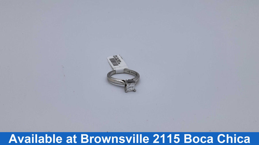 Women's Ring - Solitaire - White Gold 14k (.585) 4.2 grams Size 7
