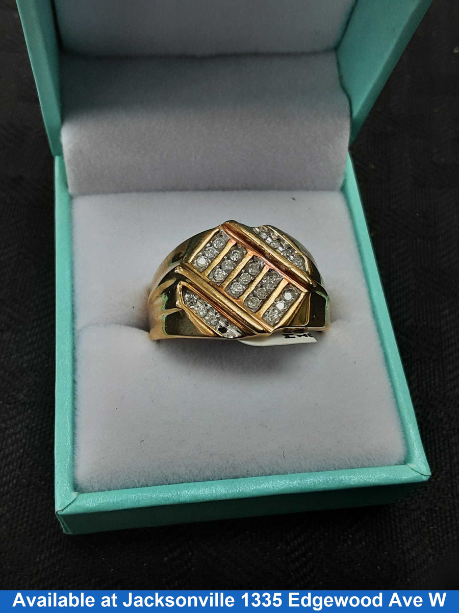 Men's Ring - Yellow Gold 10k (.417) 5.7 grams Size 11.5