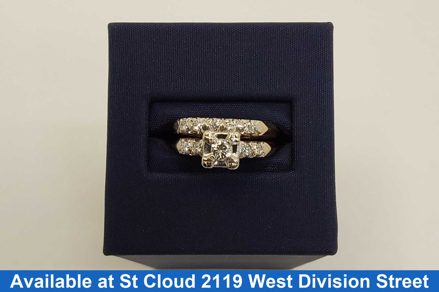 Ring - Engagement Set - Yellow Gold 14k (.585) 5.14 grams Size 9