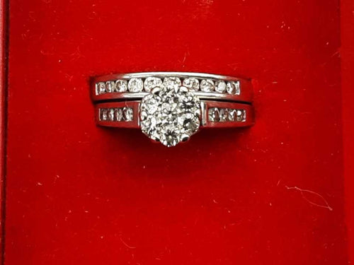 Ring - Engagement Set - White Gold 10k (.417) 7 grams Size 7