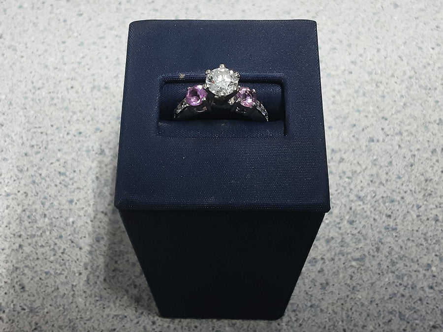 Ring - Wedding Set - White Gold 14k (.585) 4.6 grams Size 7