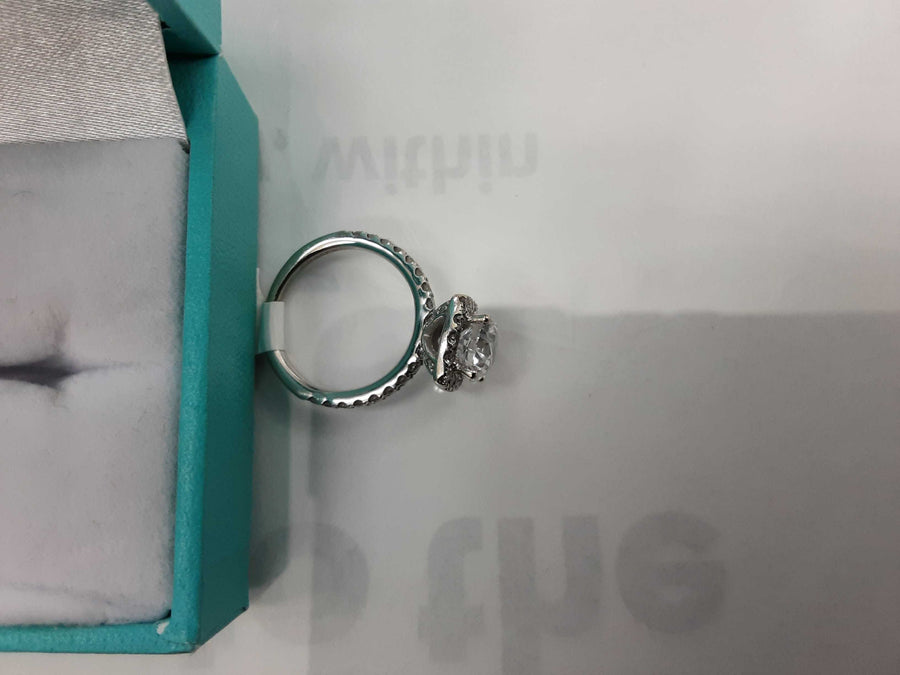 Ring - Engagement Set - White Gold 10k (.417) 3.6 grams Size 4