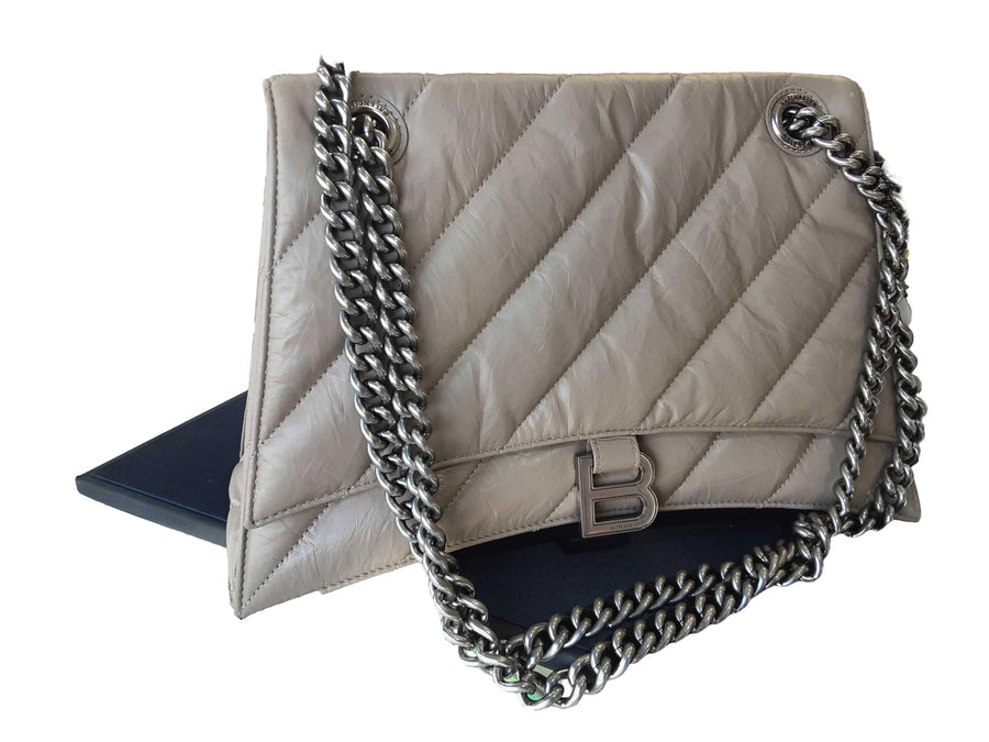 Balenciaga Crush Meduim Calfskin Beige / Tan Purse / Handbag