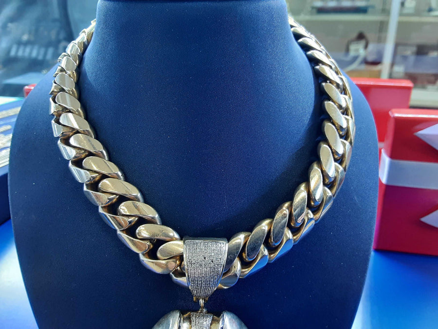 Cuban Link Chain - Yellow Gold 10k (.417) 254.5 grams 17 inch