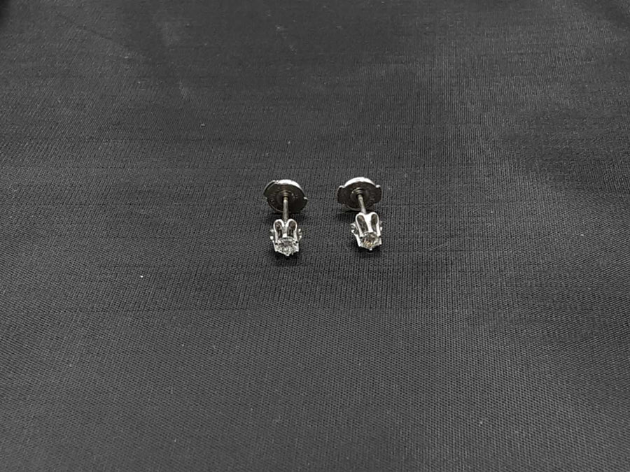 Double Stud Earring - White Gold 14k (.585) 1.1 grams