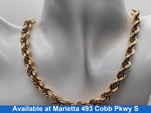 Rope Chain - Yellow Gold 10k (.417) 21.1 grams 22 inch