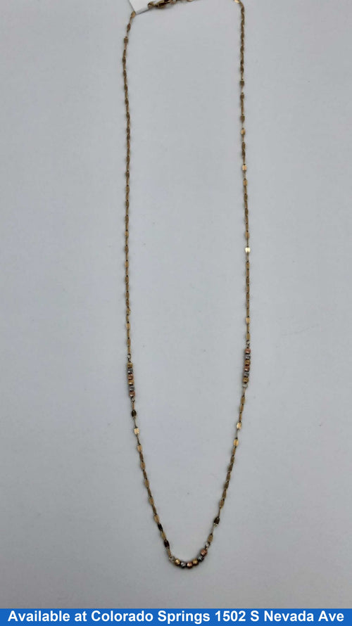 Bead Chain - Yellow Gold 14k (.585) 1.8 grams 18 inch