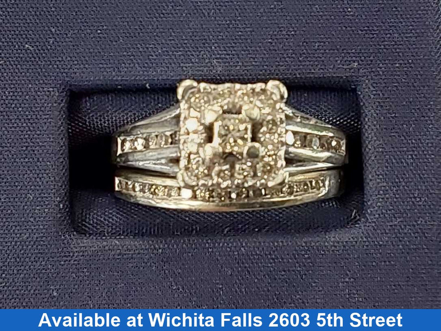 Ring - Engagement Set - White Gold 10k (.417) 5.5 grams Size 7.5