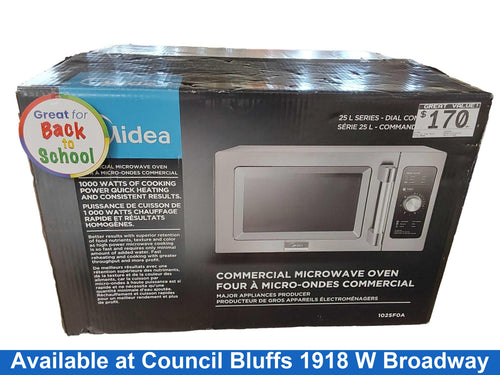Midea 1025f0a Blue Countertop Microwave