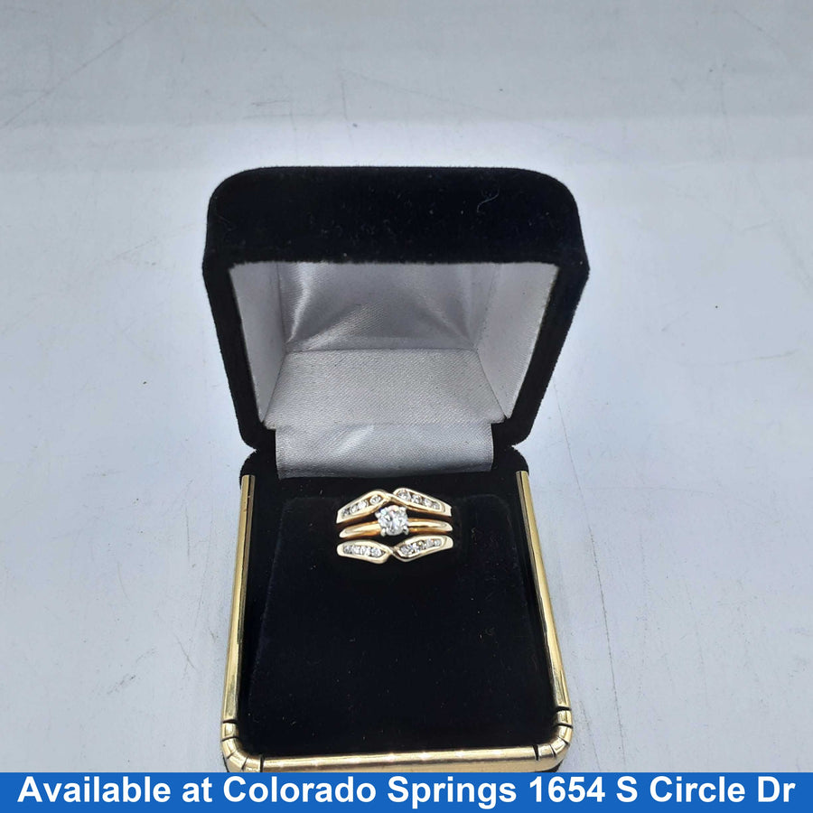 Ring - Wedding Set - Yellow Gold 14k (.585) 4.9 grams Size 5.5