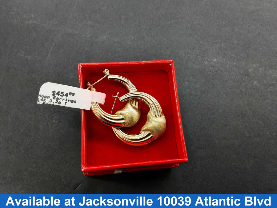 Hoop Earrings - Yellow Gold 14k (.585) 3.2 grams