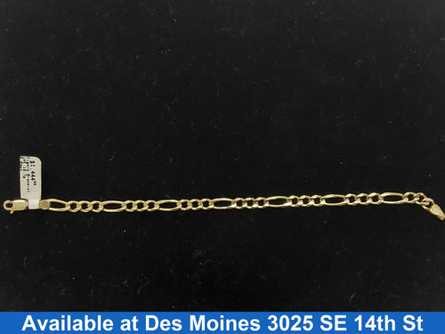 Figaro Bracelet - Yellow Gold 14k (.585) 10.7 grams 8 inch