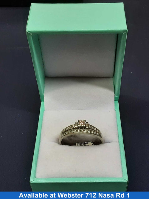 Ring - Engagement Set - White Gold 10k (.417) 3.8 grams Size 20