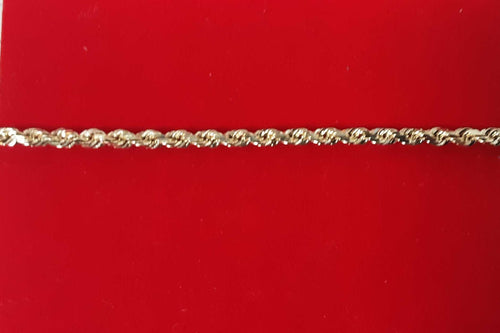 Diamond Cut Rope Bracelet - Yellow Gold 14k (.585) 5.8 grams 7 inch
