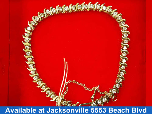 Tennis Bracelet - Yellow Gold 10k (.417) 8.5 grams 8 inch