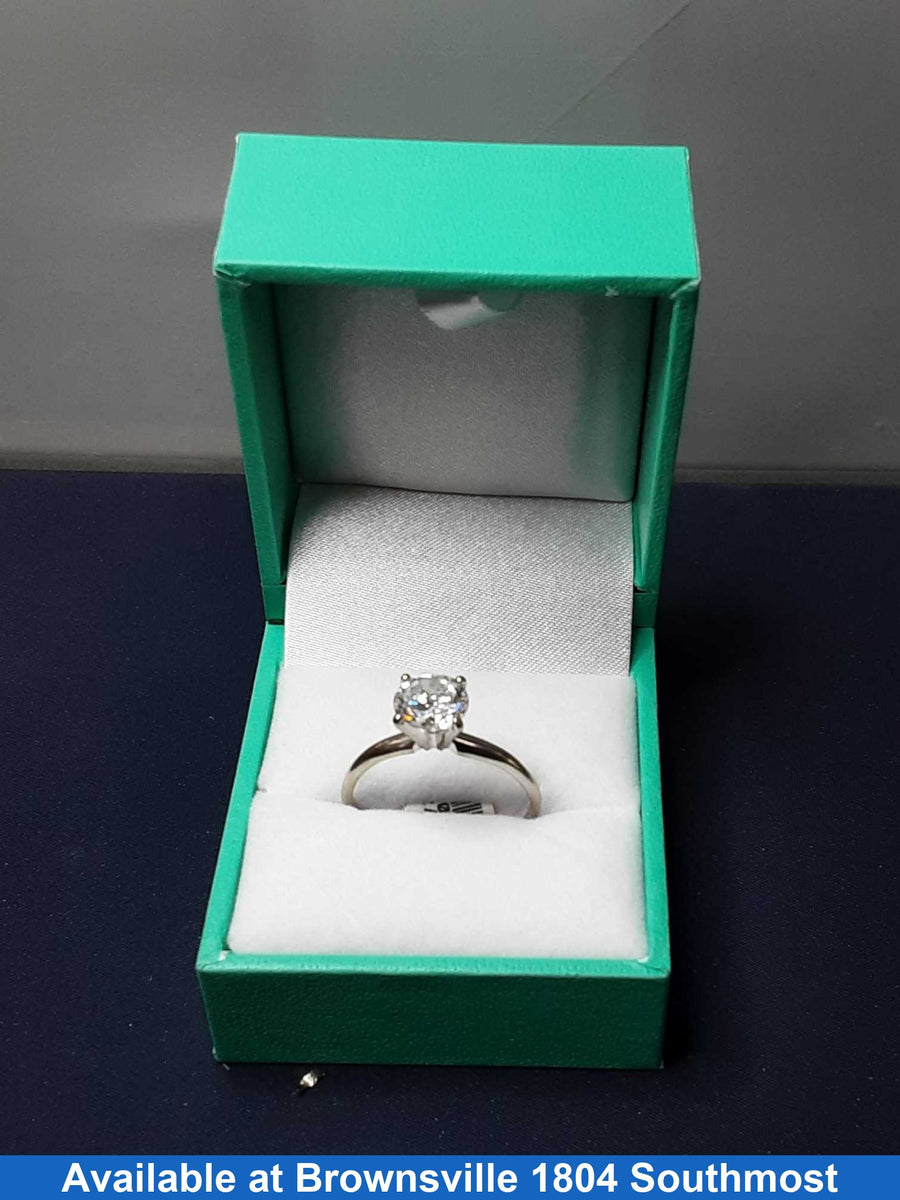 Women's Ring - Solitaire - White Gold 14k (.585) 2.5 grams Size 9.5