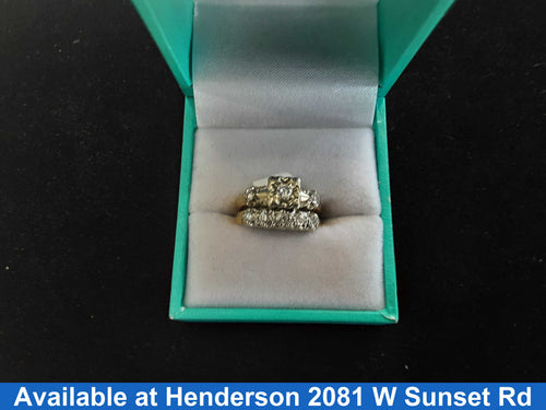Ring - Wedding Set - Yellow Gold 14k (.585) 5 grams Size 5