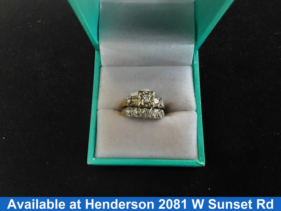 Ring - Wedding Set - Yellow Gold 14k (.585) 5 grams Size 5