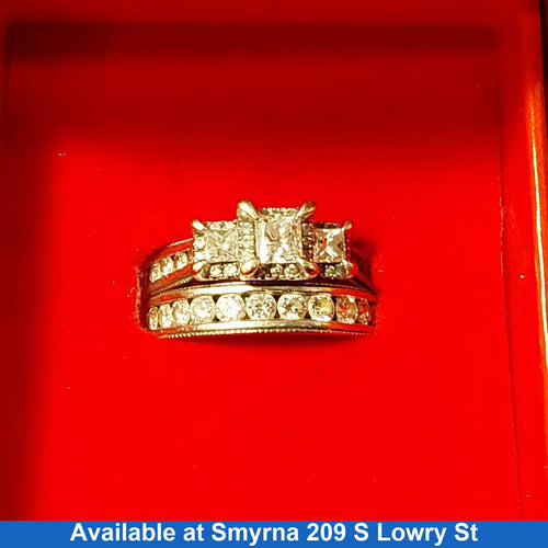 Ring - Engagement Set - Yellow Gold 14k (.585) 8.7 grams Size 6.5