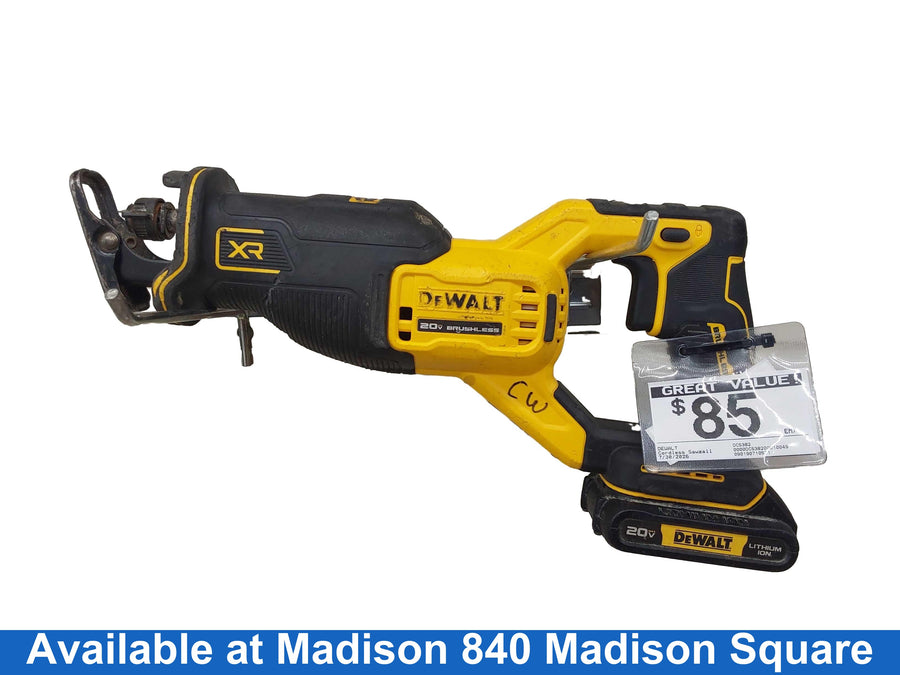Dewalt Dcs382 Yellow Cordless Reciprocating Saw