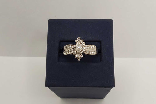 Ring - Wedding Set - White Gold 14k (.585) 4.06 grams Size 10