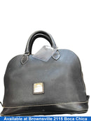 Dooney & Bourke Pebble Grain Zip Satchel Black Purse / Handbag