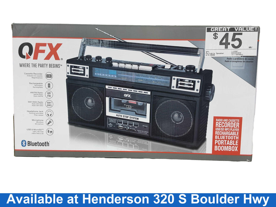 Qfx J-220bt Black Portable Speaker