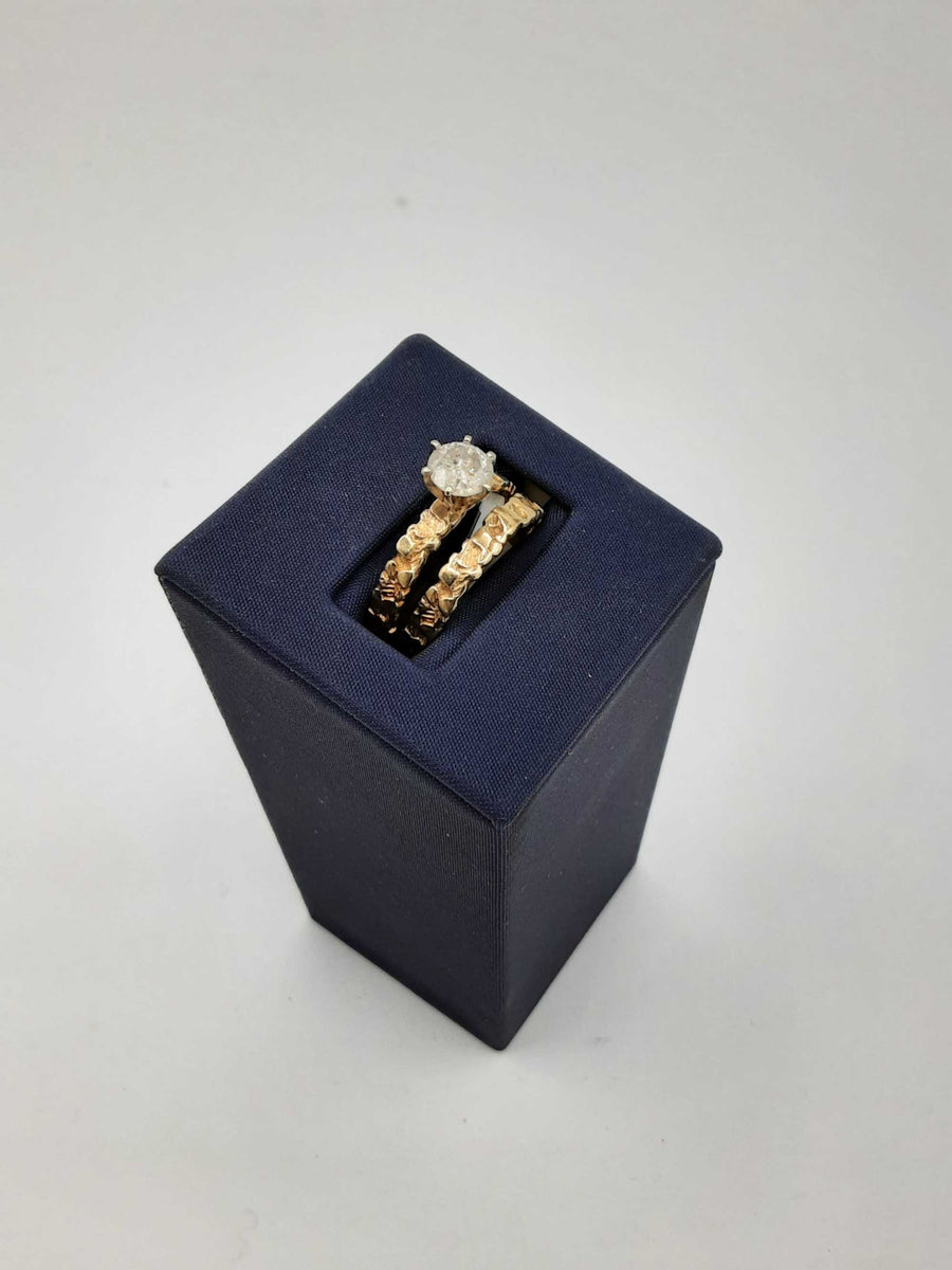 Ring - Engagement Set - Yellow Gold 14k (.585) 5.6 grams Size 8.5