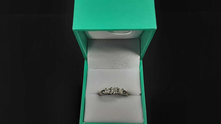 Women's Ring - Anniversary - White Gold 14k (.585) 3.4 grams Size 7.5