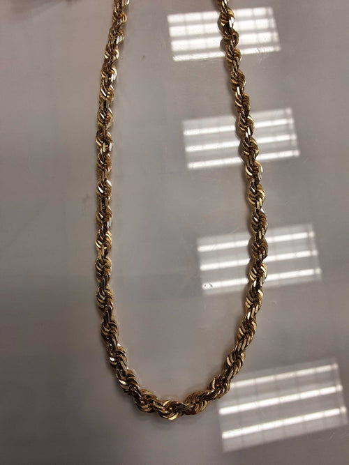 Diamond Cut Rope Chain - Yellow Gold 14k (.585) 69.3 grams 19 inch