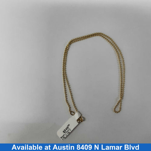 Bead Chain - Yellow Gold 14k (.585) 3.4 grams 18 inch