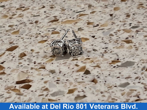 Double Stud Earring - White Gold 10k (.417) 1.1 grams