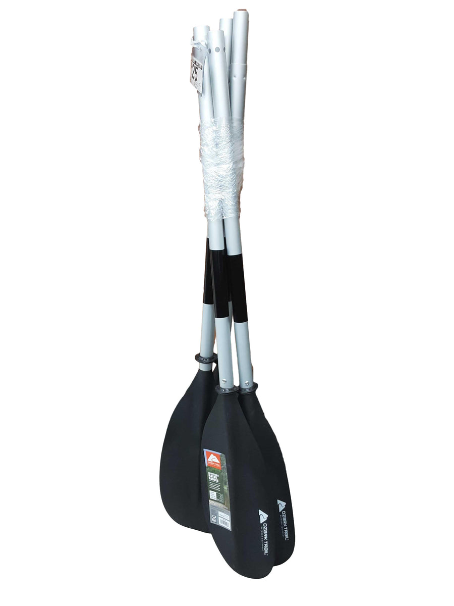 Ozark Basic Black Aluminum Adjustable Kayak Paddle Black Paddle / Oar