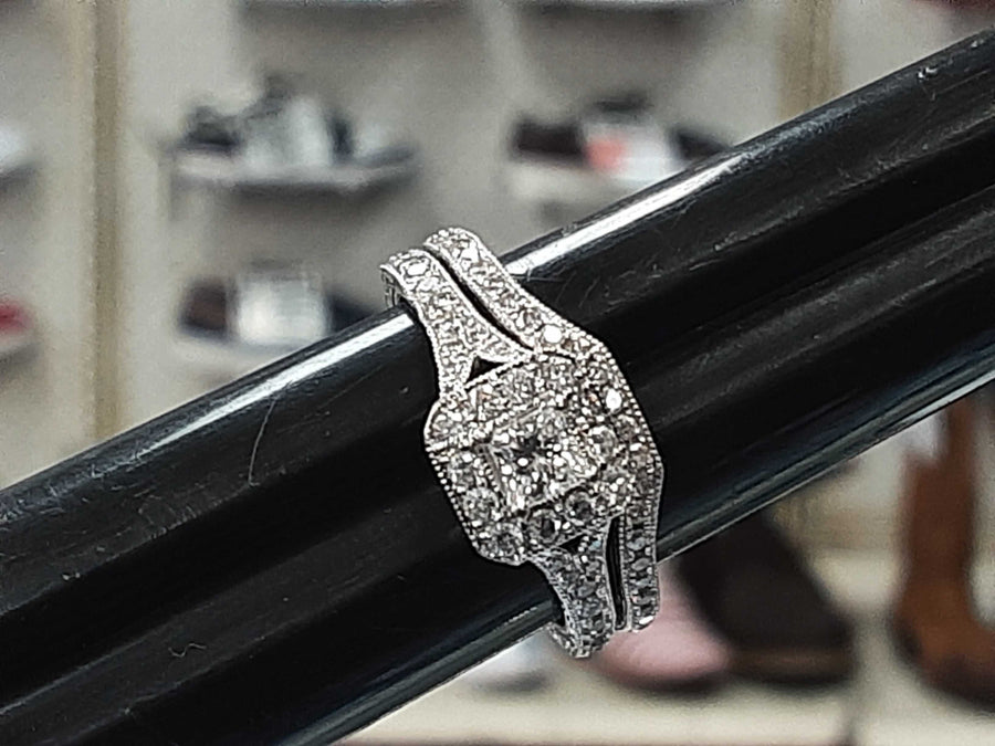 Ring - Engagement Set - White Gold 14k (.585) 4.5 grams Size 5.5