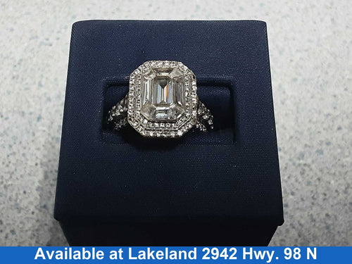 Ring - Engagement Set - White Gold 18k (.750) 9.5 grams Size 6