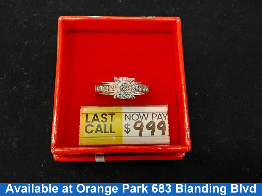 Ring - Engagement Set - White Gold 14k (.585) 5 grams Size 6