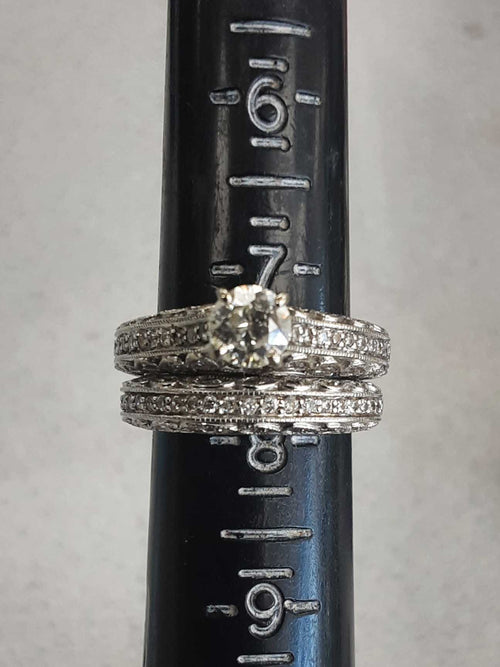 Ring - Engagement Set - White Gold 10k (.417) 13.5 grams Size 8