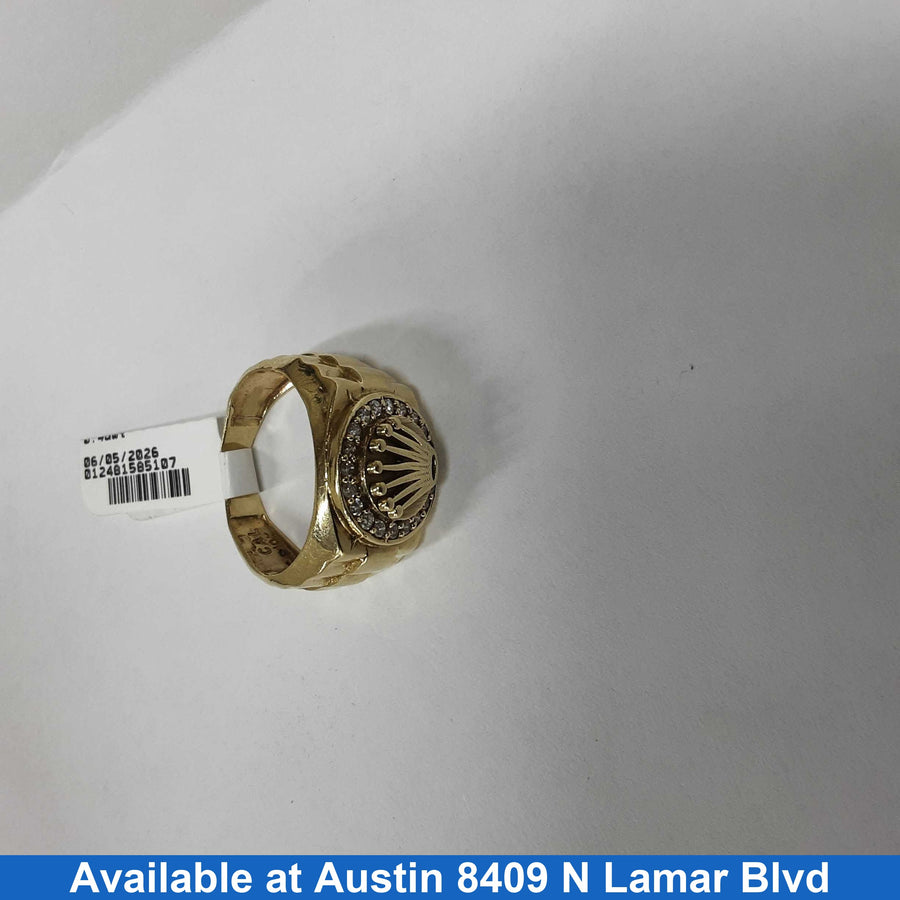 Men's Ring - Yellow Gold 10k (.417) 7.3 grams Size 10.5