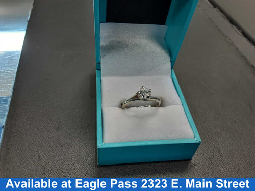 Women's Ring - Solitaire - White Gold 14k (.585) 2 grams Size 8.5