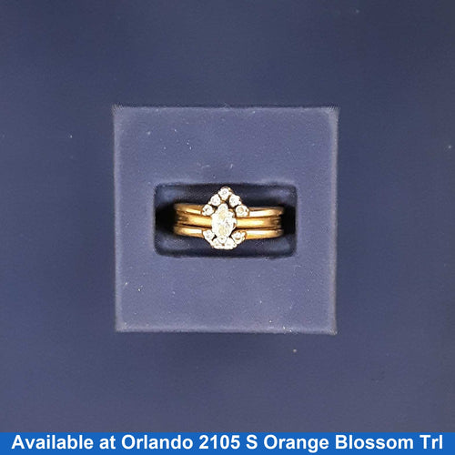 Ring - Engagement Set - Yellow Gold 14k (.585) 6 grams Size 7