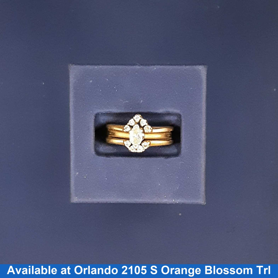 Ring - Engagement Set - Yellow Gold 14k (.585) 6 grams Size 7