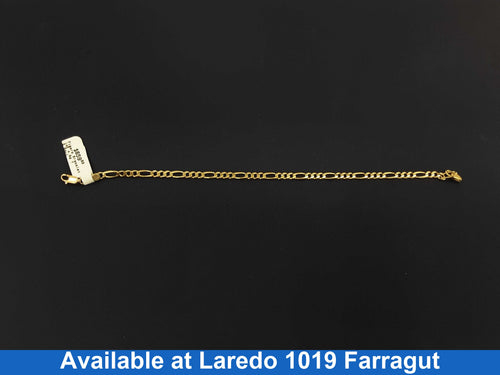 Figaro Bracelet - Yellow Gold 14k (.585) 4.6 grams 10 inch