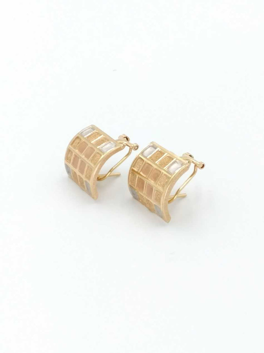 Earrings - Tricolor Gold 14k (.585) 4.9 grams