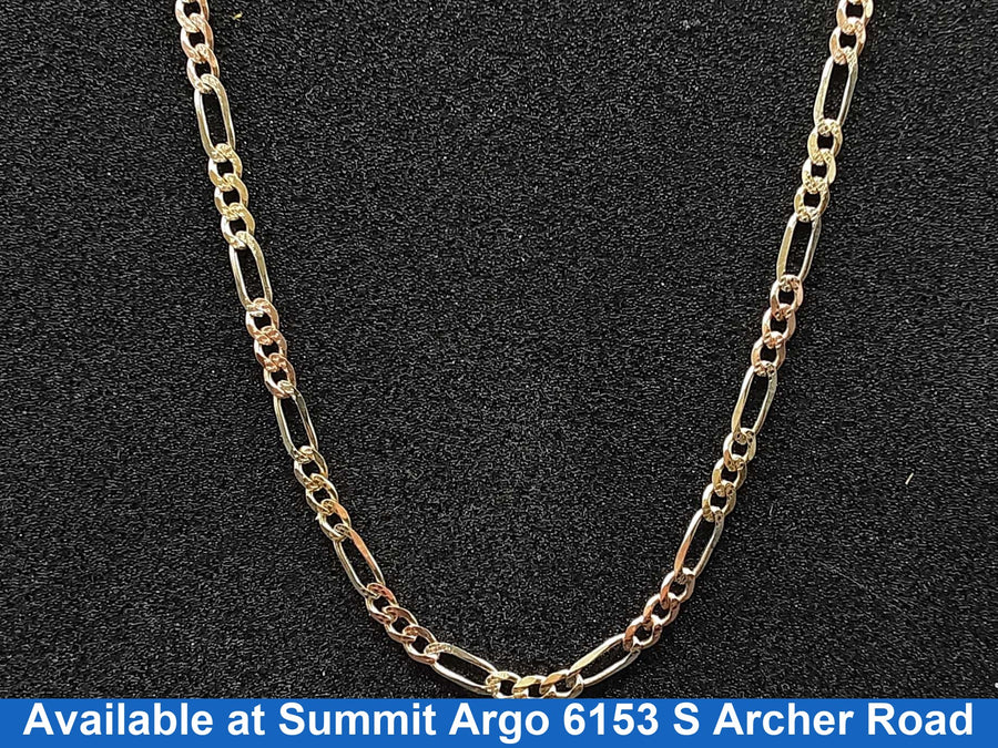 Figaro Chain - Tricolor Gold 14k (.585) 19.1 grams 24 inch